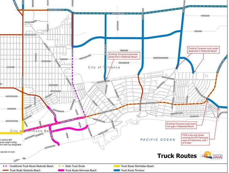 Truck Routes in Torrance and Redondo Beach