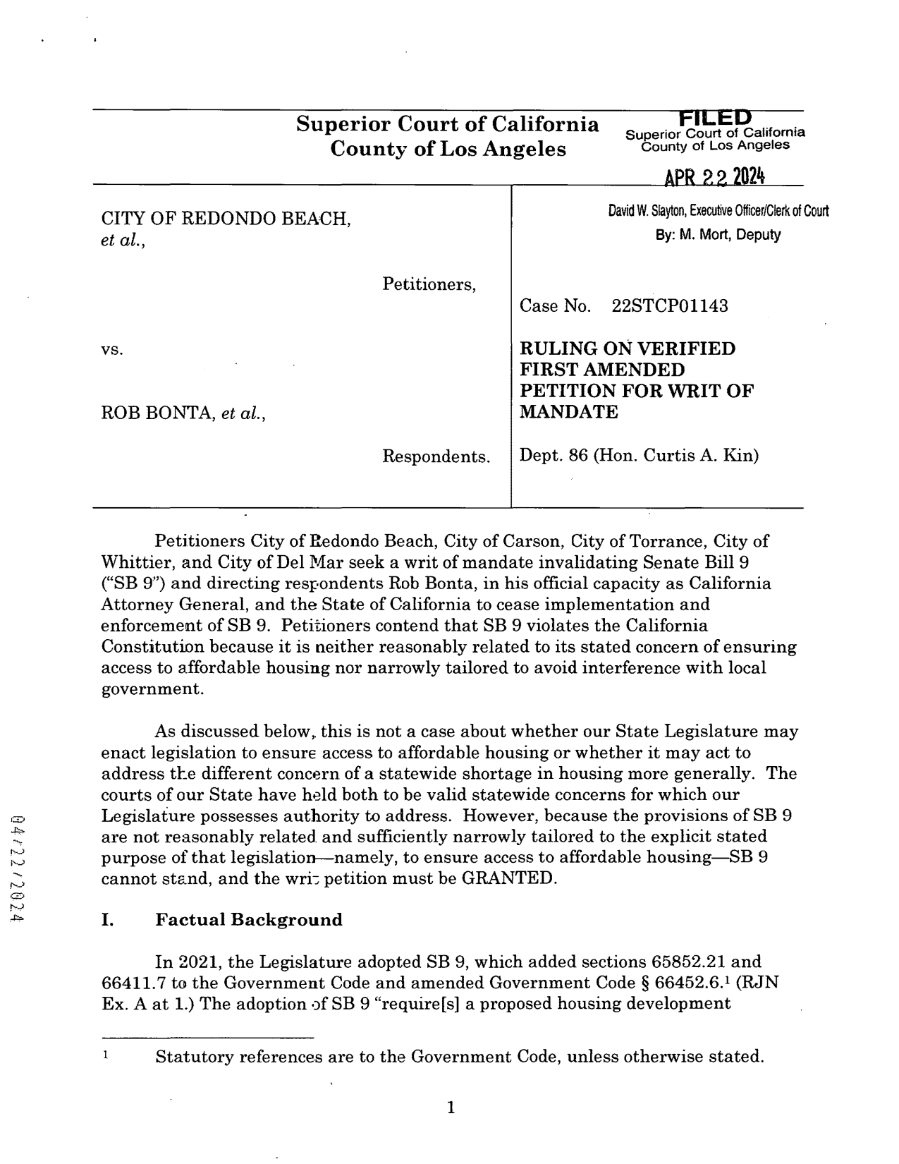 SB9 is officially unconstitutional in the State of California! Charter Cities no longer have to comply with this California State law on allegedly affordable housing. mayor Nils Nehrenheim