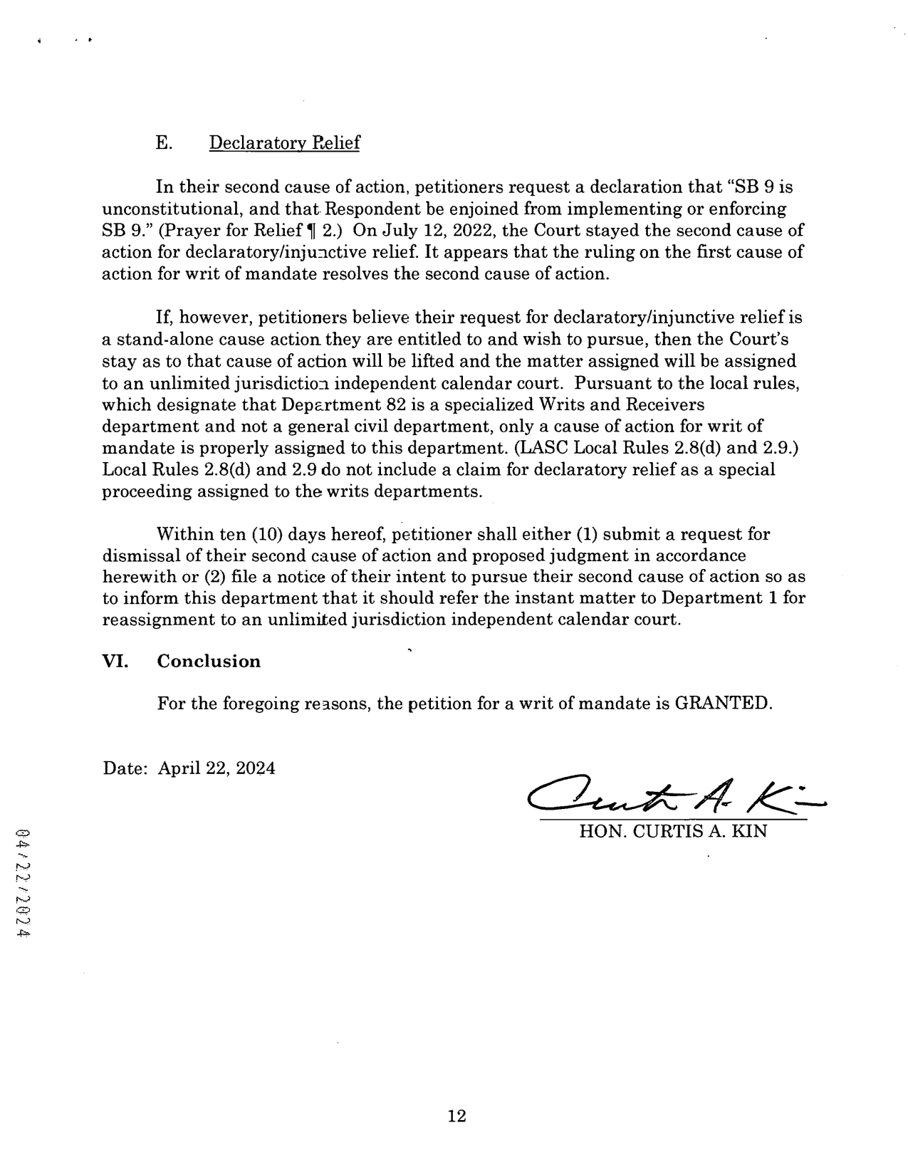 SB9 is officially unconstitutional in the State of California! Charter Cities no longer have to comply with this California State law on allegedly affordable housing. mayor Nils Nehrenheim