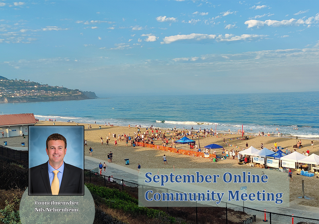 Redondo Beach September Online Community meeting for Councilmember Nils Nehrenheim