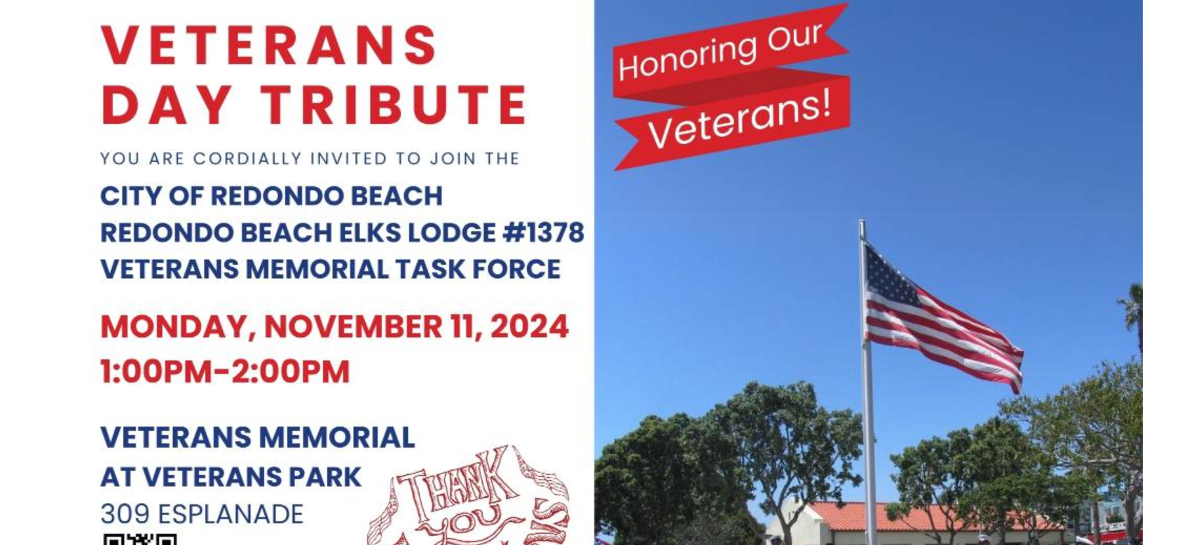 Redondo Beach Veterans Day Tribute at Veterans Park Memorial